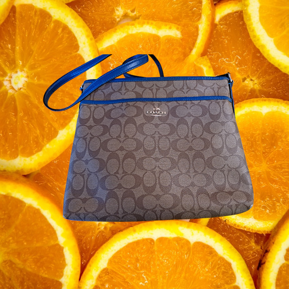 Coach File Bag in Signature Canvas‎ F34938 | Light Khaki/Pool Blue - Picture 10 of 13